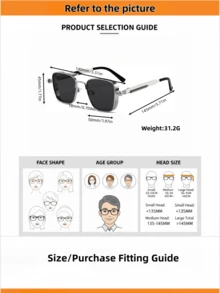 1 Pair Fashion New Metal Spring Punk Style Oversized Fashion Glasses, Suitable For Outdoor Travel And Beach For Men And Women - Multicolor - View 7