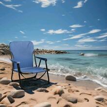 Folding Beach Chair Set of 2 | Lightweight & Heavy Duty | Portable with Carry Handle | Blue & Turquoise | Size: 54x54x25/63 cm | Max Load 110 kg - Blau - Übersicht 2
