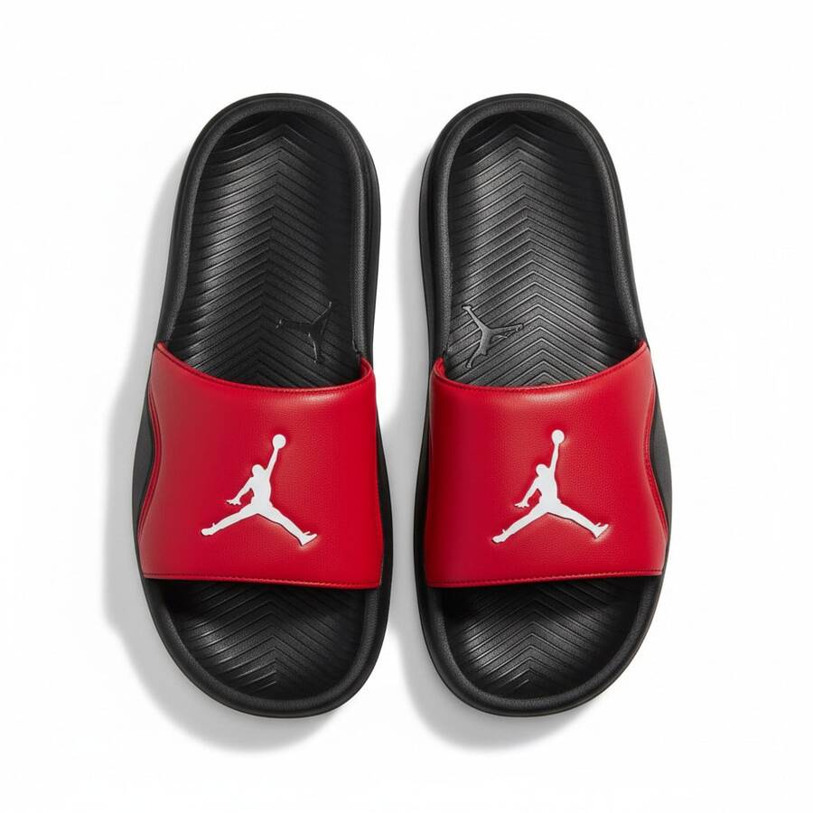 Nike Jordan Franchise Slides Black/White Jordans For Men HF3263-001 | Pool & Beach Ready, Recovery Comfort - 紅色 - 查看 1