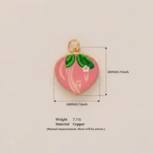 1 pieza Accesorio de joyería de verano con diseño lindo de frutas como cereza, limón, naranja, girasol y cordero, chapado en oro de 18K, resistente al agua y con color duradero, accesorio DIY para collares, pulseras, aretes, llaveros, bolsos, joyería de mujer, billeteras, pequeño colgante, regalo adecuado para dar a amigos - Multicolor - Ver 10