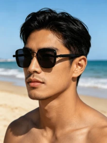 1 Pair Fashion New Metal Spring Punk Style Oversized Fashion Glasses, Suitable For Outdoor Travel And Beach For Men And Women - Multicolor - View 3