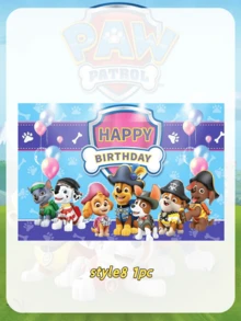 Paw Patrol 1件装卡通汪汪队生日背景幕布，节日派对装饰，场景布置道具，汪汪队卡通生日横幅，完美派对装饰，惊喜礼物，适合粉丝节日派对装饰，送给朋友的最佳节日礼物，派对氛围装饰，完美派对装饰，家居装饰，完美房间装饰，圣诞礼物，情人节礼物，理想的朋友生日庆祝礼物，纪念品，女士纪念品，可爱美学 - 彩色 - 查看 20