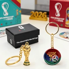 FIFA 2026年国际足联世界杯美国、加拿大、墨西哥主题钥匙扣、奖杯礼盒套装、世界杯足球主题钥匙扣、世界杯吊坠、背包挂件钥匙扣、球迷俱乐部礼品 - 查看 3