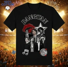 Bangtan Disco Style Fan T-Shirt | Gender-Neutral Oversized K-Pop Shirt Black - Black - View 1