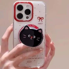 Giá đỡ điện thoại từ tính hình mèo dễ thương và siêu dễ thương, dụng cụ lý tưởng cho những người lười biếng xem phim liên tục, giá đỡ điện thoại từ tính có tay cầm chống trượt (không bao gồm ốp lưng điện thoại) - Nhiều màu - Xem 5