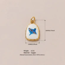 1 pieza Accesorio de joyería de verano con diseño lindo de frutas como cereza, limón, naranja, girasol y cordero, chapado en oro de 18K, resistente al agua y con color duradero, accesorio DIY para collares, pulseras, aretes, llaveros, bolsos, joyería de mujer, billeteras, pequeño colgante, regalo adecuado para dar a amigos - Multicolor - Ver 11