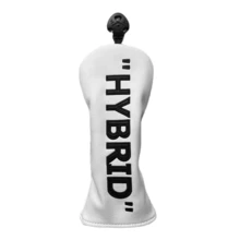 White With Black PU Leather Golf Wood Club Headcover, Premium Golf Accessory Suitable For All Brands - Multicolor - View 9