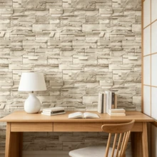 1 cuộn giấy dán tường họa tiết gạch màu xám nhạt, bề mặt mờ, chống dầu, thích hợp cho phòng ngủ, phòng khách, studio, trang trí lại tường lối vào, kích thước 17.7inX39.3/118.1/196.8/393.7in - xám - Xem 16