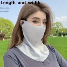 1pc Women's Breathable Full Face Sun Protection Mask, Dustproof & UV Protection, Elastic Fit Design, Smooth Fiber Fabric, 3D Breathable Mesh Design, Soft Touch, Suitable For Cycling, Running And Outdoor Activities, Fashionable & Comfortable - Multicolor - View 9