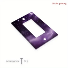 1 tấm ốp công tắc đèn trang trí hình bầu trời sao tím - Tấm trang trí in 2D, nhựa bền, không cần điện, cần thiết cho trang trí nhà hiện đại, phù hợp cho phòng khách, phòng ngủ, văn phòng, thiết kế vũ trụ, phẳng 2D - Nhiều màu - Xem 8