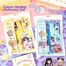 Bộ văn phòng phẩm Huntrix K-Pop 6 món, sổ tay và bút hình nhân vật anime, đồ dùng học tập cho thanh thiếu niên và người hâm mộ K-Pop. - Nhiều màu - Xem 3