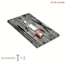 1pc Kitchen Heart-Shaped Switchplate Cover - 2D Flat Printed Decorative Outlet Cover, Featuring "Kitchen Is Heart" Quote, Fork & Spoon Pattern, Red Heart & Stars - Farmhouse Style Bathroom & Kitchen Decor, No Wiring Easy Installation, Wall Art Decor, Textured Background, 2D Flat - Multicolor - View 6