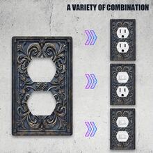 French Style Blue-Grey Light Switch Cover - Decorative Wall Panels For Bathroom, Bedroom, Living Room - Easy Installation, No Battery Needed, Bathroom Wall Art - Multicolor - View 4