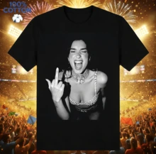 Dua Lip Black And White Statement Portrait T-Shirt | Gender-Neutral Oversized Pop Shirt Black - Black - View 10