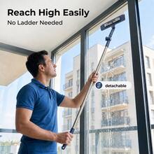 Rotatable Head Window Squeegee, Effortless High-Rise Glass Cleaning Tool, 2-In-1 Scrubber & Wiper For Home Use - A - View 2