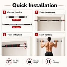 Adjustable 60-100cm No-Drill Pull-Up Bar, Compact Indoor Upper Body Muscle Training Tool - Multicolor - View 5