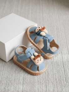 1 Đôi dép xăng đan hoa 3D dễ thương cho bé - Màu xanh bụi bặm - Xem 2