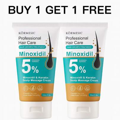 [Compra 1 Lleva 1 Gratis]Crema de Masaje para Cuero Cabelludo con Minoxidil al 5%, enriquecida con Queratina y Jengibre, ideal para hombres y mujeres. Previene la caída del cabello, repara folículos capilares, acelera el recrecimiento y fortalece las raíces