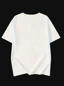 Camiseta de algodón de manga corta para mujer, estilo Y2K, corte holgado informal, con estampado de letras y cuello redondo, talla 9, lavable a máquina, cómoda para todas las estaciones, blusas de manga corta bonitas, atuendo deportivo, camiseta de estilo dulce, auténtica elasticidad. - Blanco - Ver 5