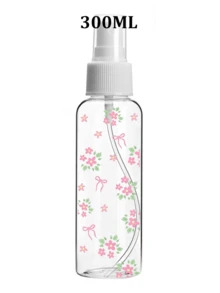 Pink Theme Reusable & Portable Spray Bottle With Bow & Floral Pattern - Suitable For Essential Oils, Perfumes, Skincare / For Hair Salon, Kitchen, Bathroom, Garden / Ideal For Travel & Business Use (Pattern Placement May Vary) - Multicolor - View 10