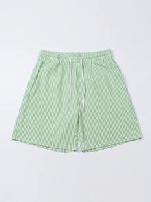 Men's Summer Round Neck Casual T-Shirt And Shorts Set - Mint Green - View 7
