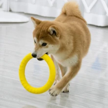 XL Large Indestructible Dog Toys, Dog Chew Toys For Aggressive Chewers,Flying Discs For Medium/Large Breeds. Floating Dog Ring Toys For Throwing, Catching, Grabbing. (12 Inch) - 小號黃色 - 查看 7