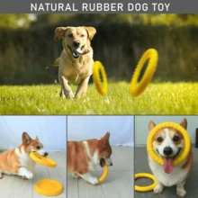 XL Large Indestructible Dog Toys, Dog Chew Toys For Aggressive Chewers,Flying Discs For Medium/Large Breeds. Floating Dog Ring Toys For Throwing, Catching, Grabbing. (12 Inch) - 小號黃色 - 查看 4