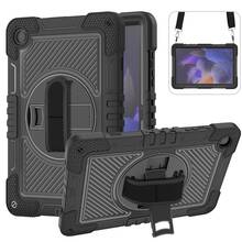 Military Grade Anti-Fall Silicone Apple Silicone + PC Three-In-One Tablet Protective Case With 360° Rotating Bracket, Hand Strap, Shoulder Strap, Heavy-Duty Anti-Fall Tablet Protective Cover Spring Gift - Black - View 25