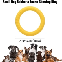 XL Large Indestructible Dog Toys, Dog Chew Toys For Aggressive Chewers,Flying Discs For Medium/Large Breeds. Floating Dog Ring Toys For Throwing, Catching, Grabbing. (12 Inch) - 小號黃色 - 查看 2