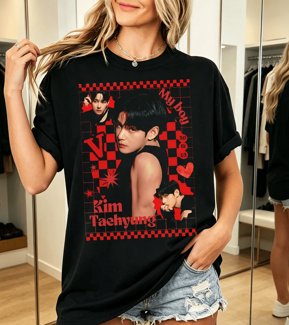 T-TAES 100% Cotton T-Shirt For Fans - Black - View 1
