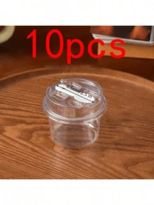 20pcs Reusable Round Pudding Cup Set, Includes Cups, Cups With Spoon Lids, Reusable Party Cups, Cups With Spoon Lids, Novelty Mugs, Transparent Mousse Cake Boxes, Yogurt Cups, Reusable Party Cups - Multicolor - View 15