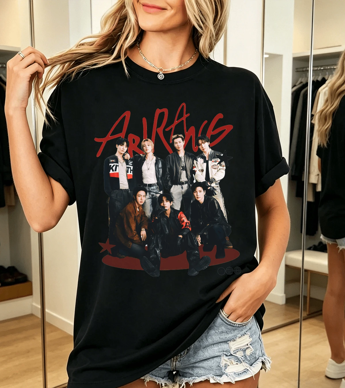 T-Shirt, B-BTSSS, 100% Cotton, For K-Pop Fans - Black - View 1