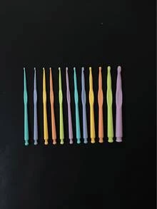 糖果色鉤針套組 12 種尺寸 (2.0mm-10.0mm)，光滑握感舒適且附尺寸標記，適合初學者與手工愛好者，可用於 DIY 禮物製作、萬聖節、聖誕節節日手工項目 - 糖果色鉤針 - 查看 8