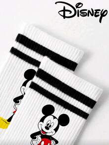 Disney Socks, Featuring Mickey Mouse, Minnie Mouse, Suitable For Daily Wear, Unisex, Perfect For Both Home And Outdoor Activities. - White - View 4