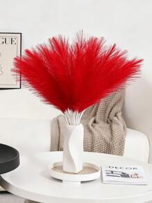 10 piezas/20 piezas Plástico Rattan artificial, Decoración bohemia Rattan, Relleno de jarrón para el hogar moderno Plantas artificiales, Decoración de boda, Decoración de jardín, Decoración de primavera, Decoración de habitación - Rojo - Ver 1