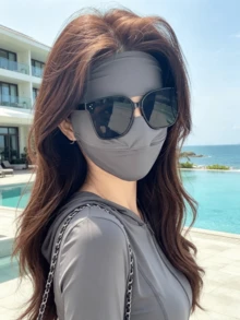 1pc Women's Summer Ice Silk Full Face Sun Protection Mask, Breathable & Comfortable, Suitable For Driving, Vacation, Commuting, Travel, Outdoor & BeachSun Protection Essentials In Summer - Summer Facekini - View 4