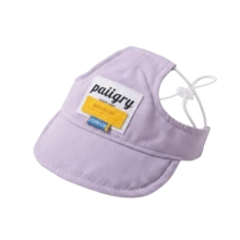Sombrero visera solar estilo INS, adecuado para perros y gatos pequeños, protección UV, anti-caída de pelo, lavable, accesorio de moda para exteriores - Morado - Ver 5