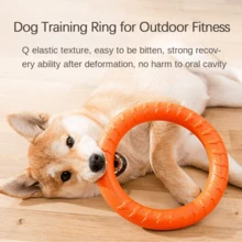 XL Large Indestructible Dog Toys, Dog Chew Toys For Aggressive Chewers,Flying Discs For Medium/Large Breeds. Floating Dog Ring Toys For Throwing, Catching, Grabbing. (12 Inch) - 中/大號橙色 - 查看 5