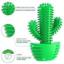 Dog Chew Toys Dog Toothbrush Stick Teeth Cleaning Brush Dental For Medium Large Dog, Puppy Christmas Easter Birthday Gifts, Outdoor Squeaky Toys For Aggressive Chewers Interactive Tough Toys - 綠色 - 查看 5