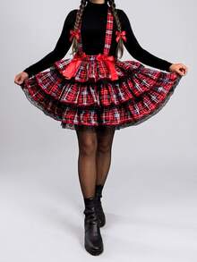 Short Round Skirt Country June Festival Quadrilha Arraiá São João Adult - Chân váy kẻ caro 2 - Xem 4