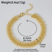 1 chiếc vòng tay kiểu dáng cổ điển thanh lịch mạ vàng 14K hình học rỗng với khóa cài, thích hợp cho nữ đeo hàng ngày và dự tiệc. - Vàng - Xem 5