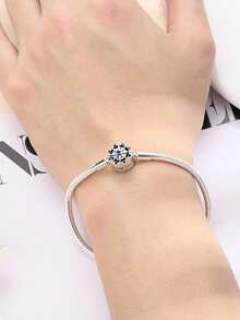 1cp S925 Sterling Silver Popular Starry Sky Series Snake Bone Bracelet Bracelet Jewelry DIY Fashion Jewelry Suitable For Girls' Daily Wear - Silver - View 2