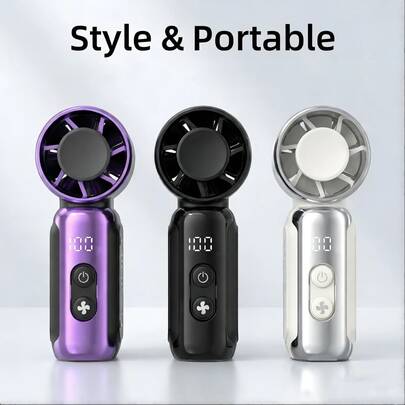 Portable Quiet Bladeless Mini Electric Fan, Suitable For Outdoor, Travel, Office Use, Travel Accessory