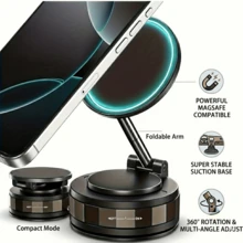 Giá đỡ điện thoại trên ô tô từ tính xoay 360° - Giá đỡ cốc hút chắc chắn, có thể gập lại với tay đỡ điều chỉnh được, phù hợp với mọi loại điện thoại thông minh. - A - Xem 10