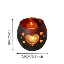 2pcs Firework Heart Candle Holder Set | Blooming Firework Heart Decor, Romantic For Valentine's Day, Black World Romantic Firework Heart Candle Holder Set, Nordic Mythology Meditation Sacred Space Decor, Candlelight Dinner Decoration Essential, Filled With Love, Suitable For Valentine's Day Confession/Couple's Home Romantic Decor/Christmas Warm Decor, Ritual Of Hiding Heartbeats In Candlelight Gift - 2pcs - View 3