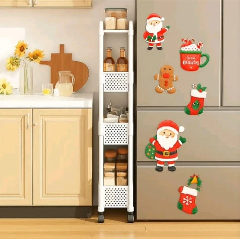 Este carrito de almacenamiento de cuatro niveles es perfecto para espacios estrechos y se puede utilizar como estante de baño, carrito de cocina pequeño (con ruedas) o para organizar la sala de estar, la oficina y el dormitorio. - nero - Visualizzare 1
