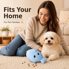 Light Blue Fish Shaped Silicone Pet Treat Dispenser Toy, Interactive Slow Feeder Leakage Food Toy For Cats & Small Dogs, Bite-Resistant Chew Toy For Teeth Cleaning, IQ Training & Boredom Relief,  Durable Pet Enrichment Toy For Indoor Pets - p - 查看 7
