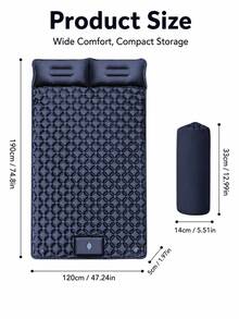 Outdoor Camping Inflatable Mattress Sleeping Pad With Pillow, Ultralight Air Mattress With Built-In Pump, Hiking Portable Folding Picnic Mat, Beach Mat, Nap Inflatable Pillow, Car Sleeping Inflatable Pillow, Christmas Sleepover Inflatable Pad - Multicolor - View 10