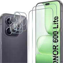 4 قطع فيلم حماية الشاشة لهاتف Honor600 /600 Lite /600 Pro، متوافق مع Honor 400 LITE، X7D، فيلم حماية عدسة الكاميرا عالي الدقة، فيلم زجاج مقسى مقاوم للخدش، متوافق مع بطانية الهاتف، مقاوم للبصمات، فيلم حماية الكاميرا، فيلم شاشة زجاج مقسى، وسادة حماية عدسة الكاميرا عالية الدقة ثلاثية الأبعاد، فيلم حماية الكاميرا الخلفية - شفاف - مشاهدة 4