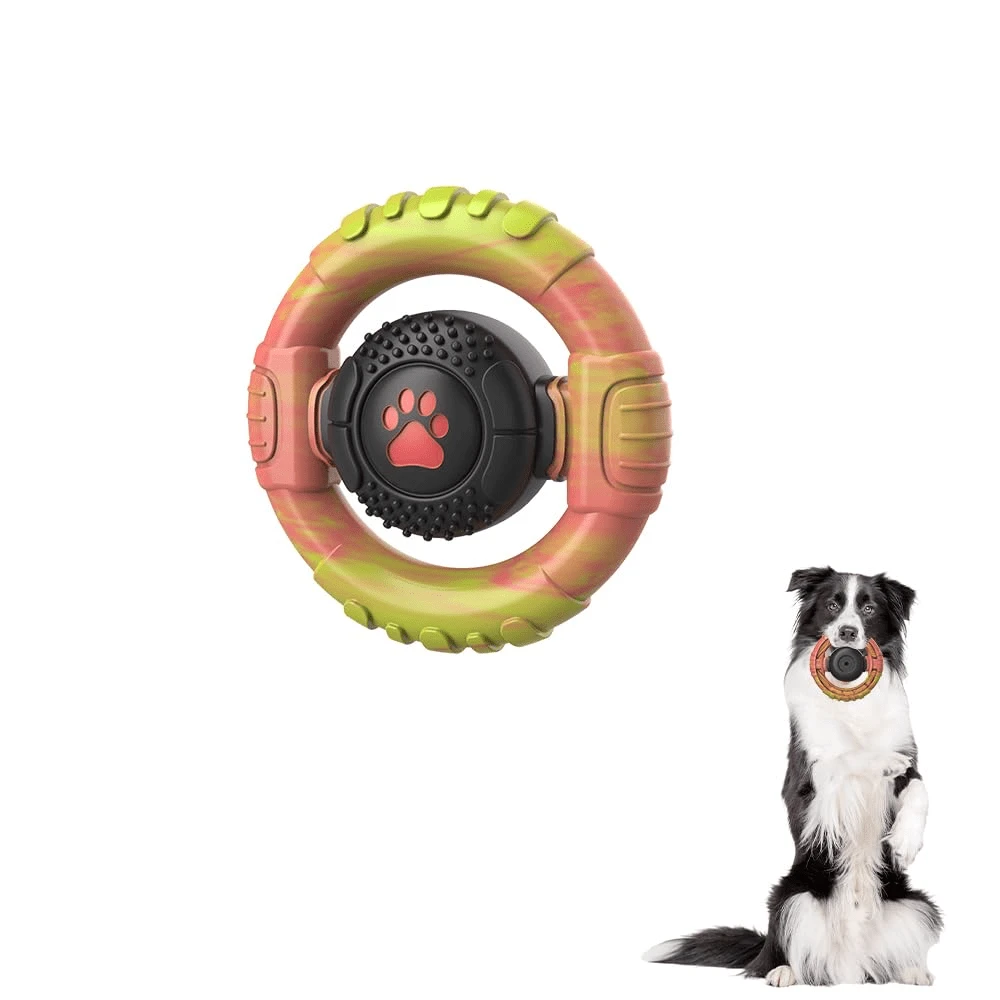 Dog Toys For Aggressive Chewers Large Medium Breed, Indestructible Squeaky Dog Chew Toys, Tough Nylon Rubber Interactive Dog Toys To Keep Them Busy - 紅綠混合 - 查看 1